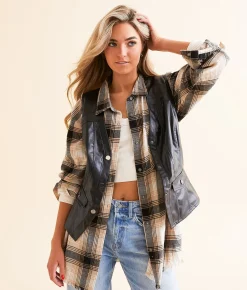 Tops|Coats & Jackets | Willow & Root Faux Leather Vest Black