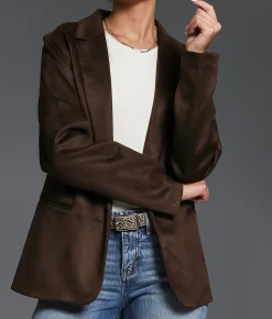 Tops|Coats & Jackets | Buckle Black Faux Suede Blazer Hot Fudge