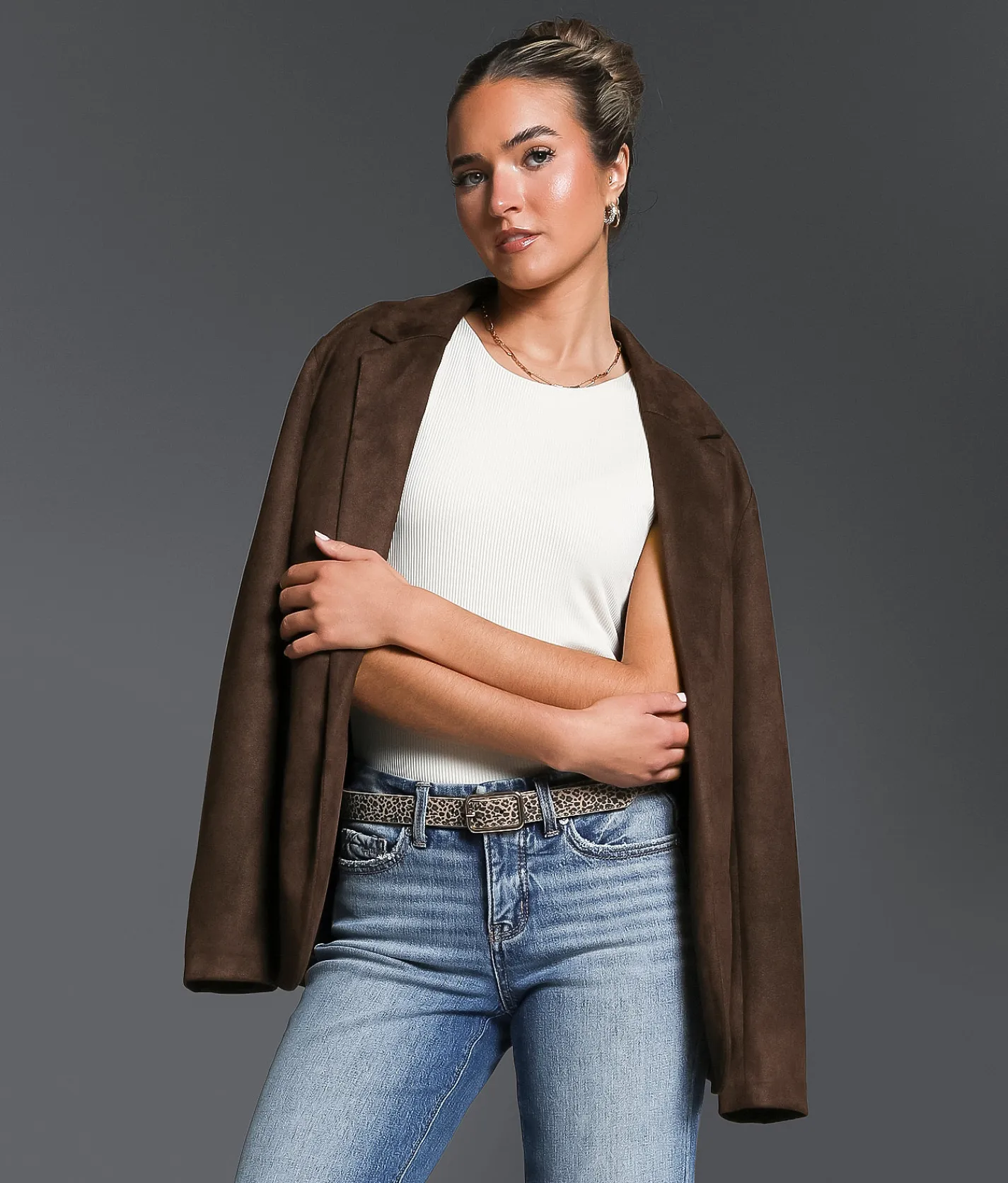 Tops|Coats & Jackets | Buckle Black Faux Suede Blazer Hot Fudge