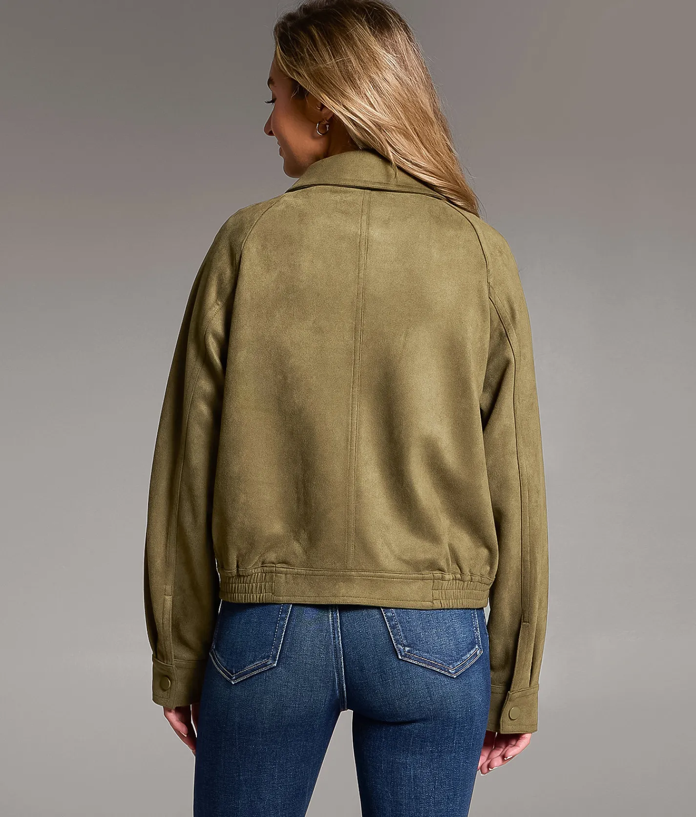 BKE Faux Suede Jacket Olive Hot