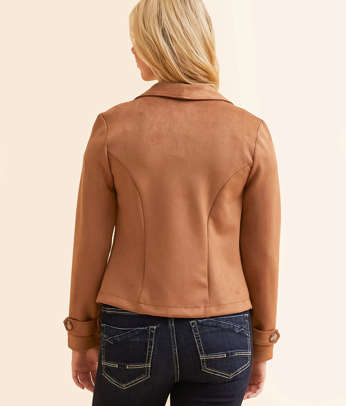 Tops|Coats & Jackets | Blu Pepper Faux Suede Jacket Camel