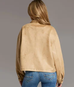 BKE Faux Suede Jacket Tan Clearance