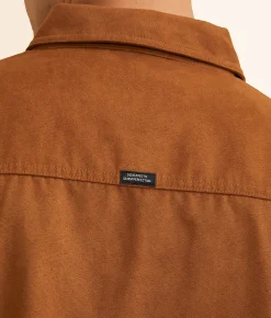 BLEND Faux Suede Trucker Jacket Toffee Outlet