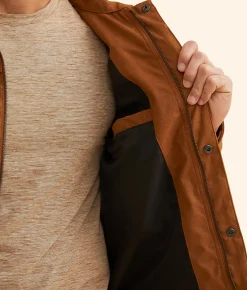 BLEND Faux Suede Trucker Jacket Toffee Outlet