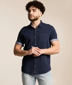 Flag & Anthem Faywood Textured Shirt Navy Best