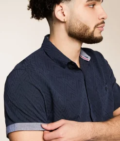 Flag & Anthem Faywood Textured Shirt Navy Best