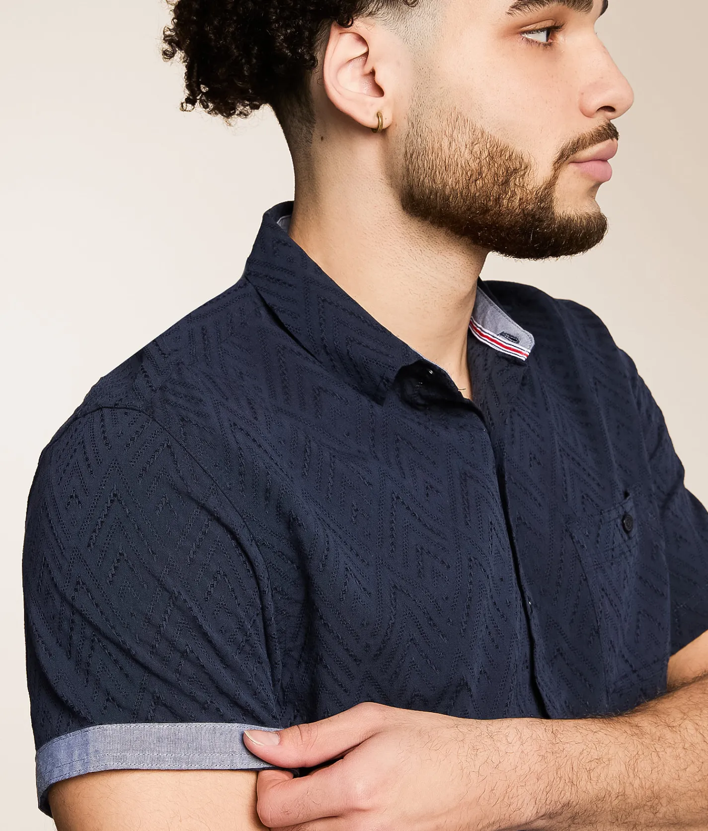Flag & Anthem Faywood Textured Shirt Navy Best