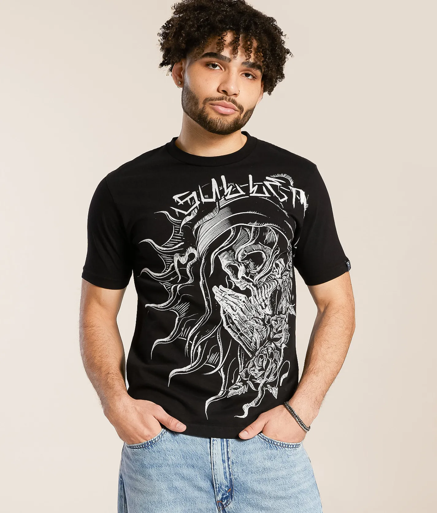Sullen Fem Pray T-Shirt Jet Black