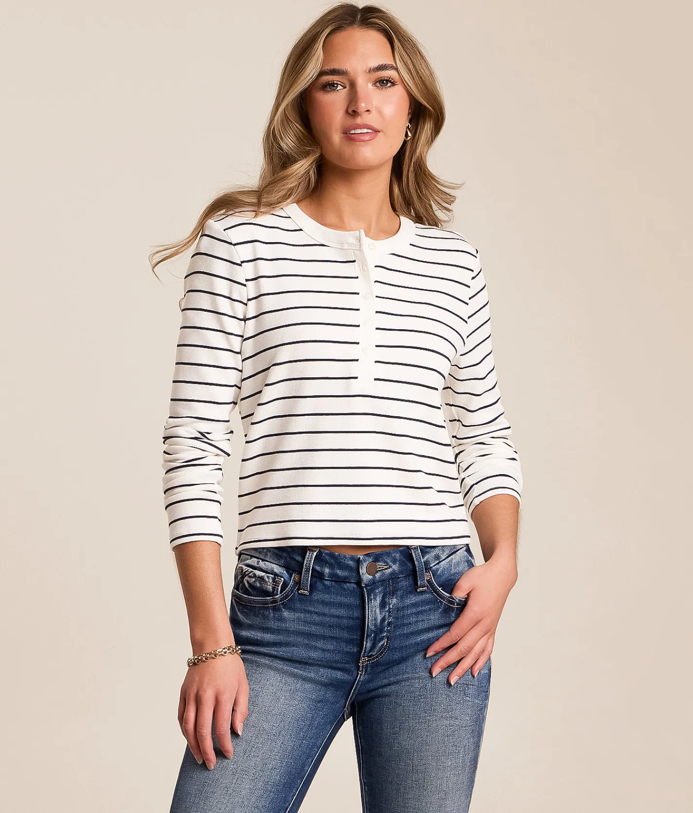 Tops | Z Supply Ferris Striped Henley White