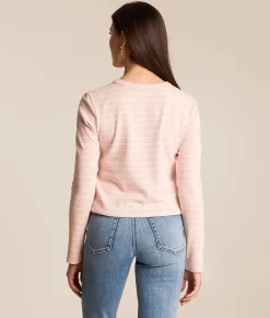 Tops | Z Supply Ferris Striped Henley Washed Pink
