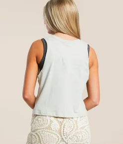 Wrangler® Festival Cropped Tank Top Blue Fox Hot