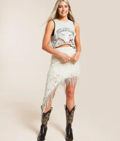 Wrangler® Festival Cropped Tank Top Blue Fox Hot