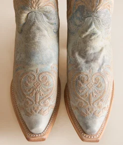Shoes | Circle G by Corral Filigree Leather Cowboy Boot Distressed White