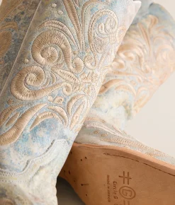 Shoes | Circle G by Corral Filigree Leather Cowboy Boot Distressed White