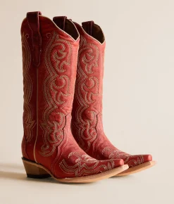 Shoes | Circle G by Corral Filigree Leather Western Boot Red