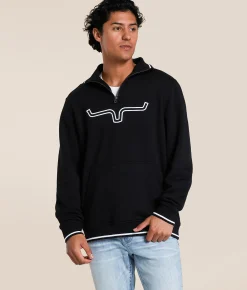 Kimes Ranch Filmore Quarter Zip Pullover Black White Clearance