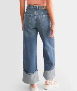 Jeans|Bottoms | Free People Final Countdown Wide Leg Cuffed Jean Zero