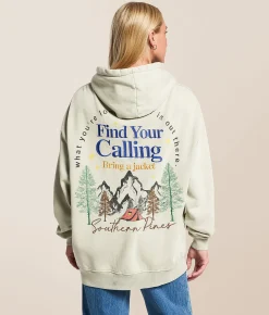Modish Rebel Find Your Calling Hooded Sweatshirt Beige Discount