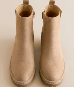 Mia Finnola Wedged Lug Ankle Boot Taupe Outlet