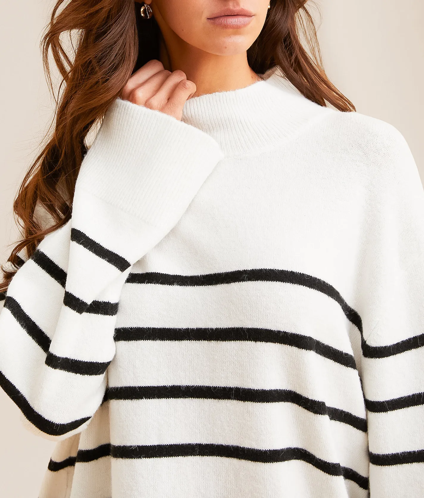 Z Supply Fin Striped Sweater Sea Salt Hot