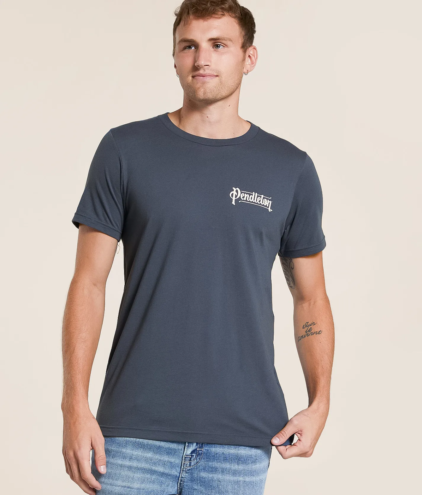 Pendleton Fire Legend Shield T-Shirt Vintage Navy New
