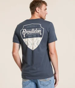 Pendleton Fire Legend Shield T-Shirt Vintage Navy New
