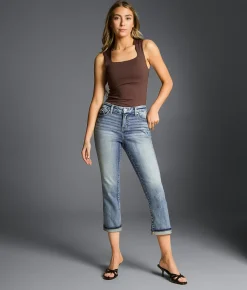 Buckle Black Fit No. 85 Capri Stretch Cuffed Jean Embrook 2 Clearance