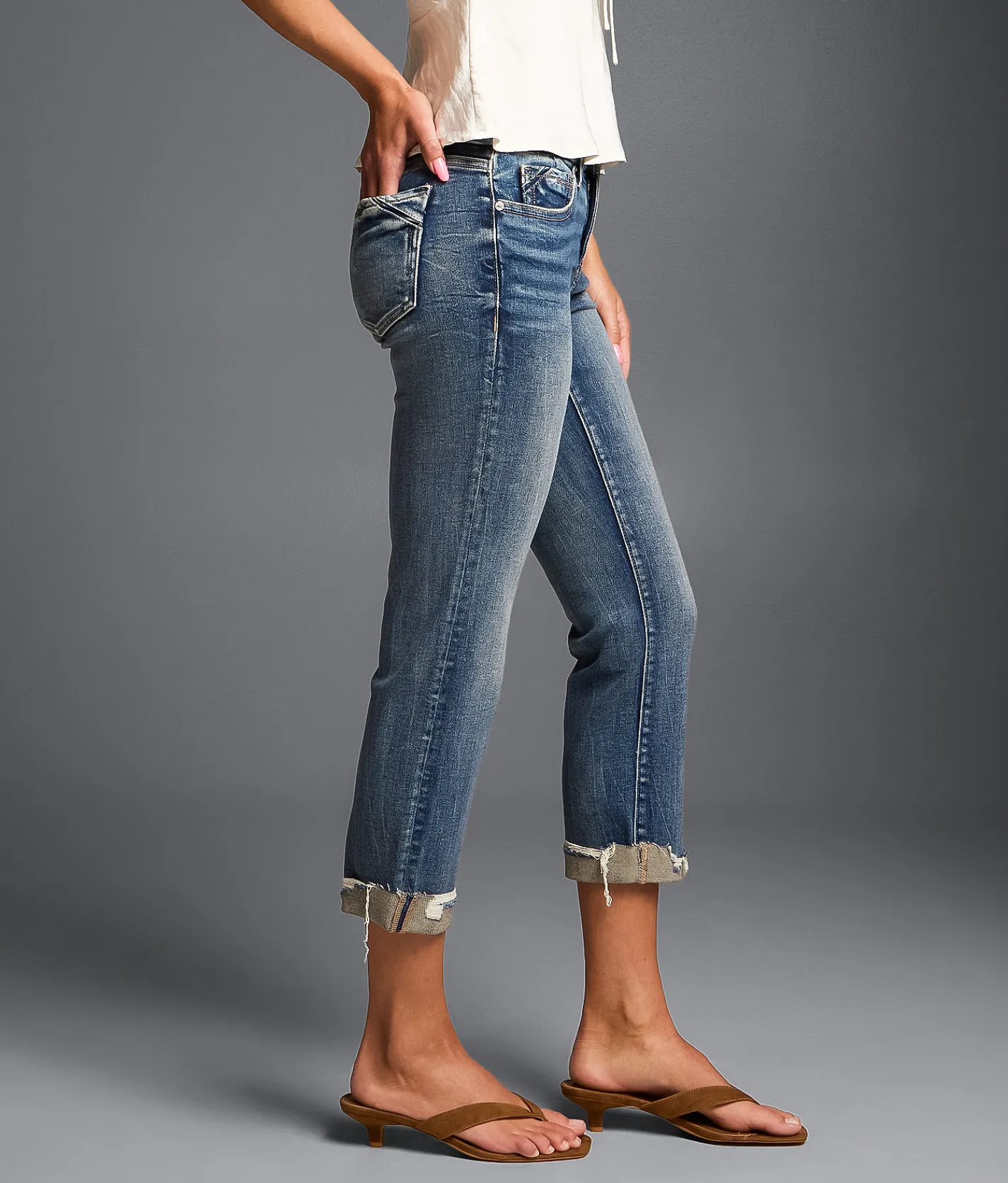 Buckle Black Fit No. 53 Capri Stretch Cuffed Jean Eureka Springs 9