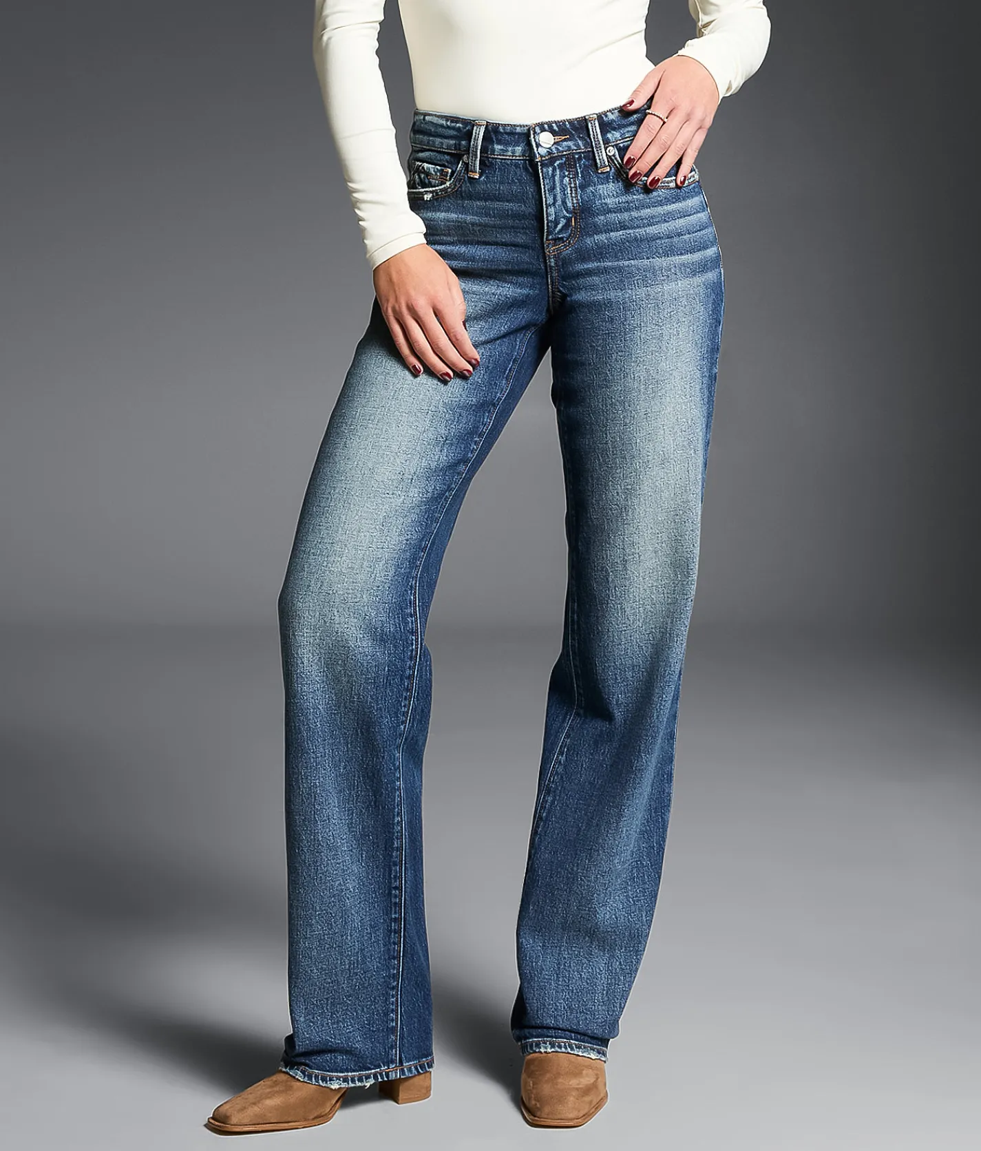 Jeans|Buckle Black Jeans | Buckle Black Fit No. 53 Classic Straight Stretch Jean Lancing
