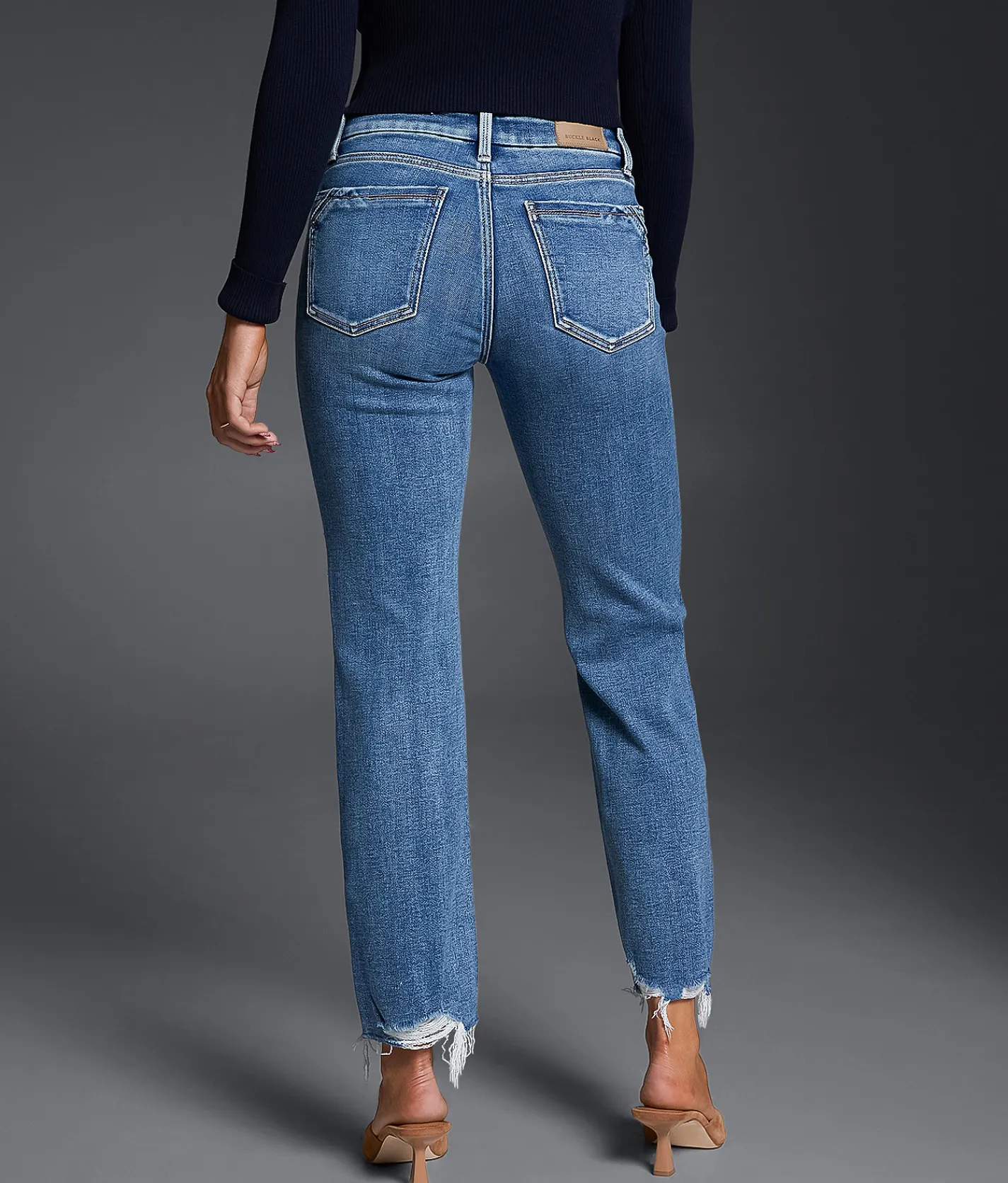Buckle Black Fit No. 53 Cropped Straight Stretch Jean Leyton 2 Online