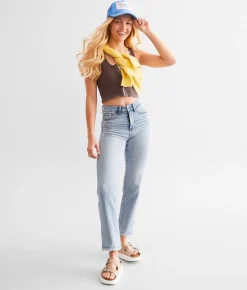 Buckle Black Fit No. 35 Cropped Straight Stretch Jean Macliz 4 Sale