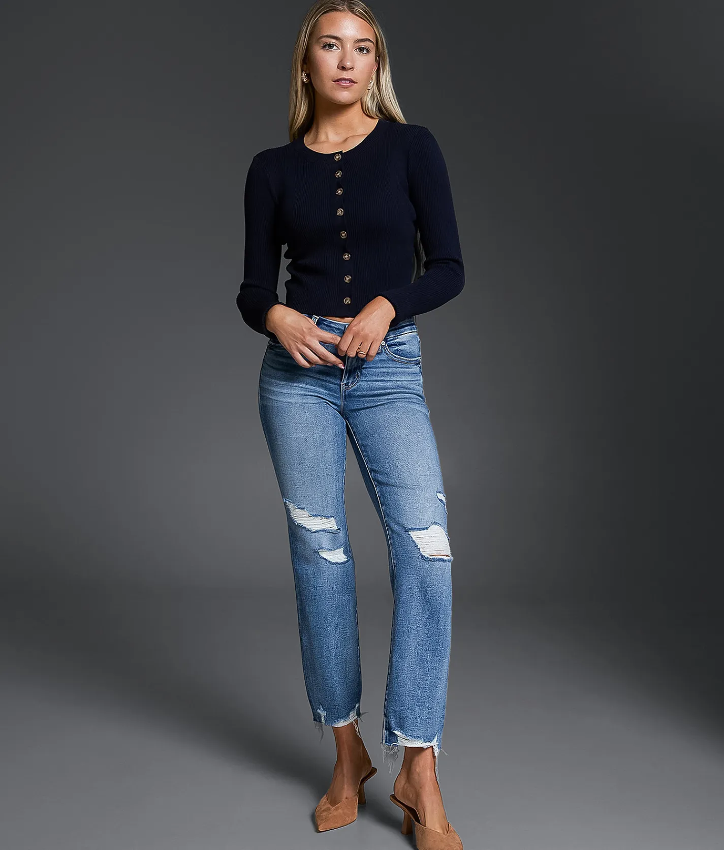 Jeans|Buckle Black Jeans | Buckle Black Fit No. 53 Cropped Straight Stretch Jean Leyton 2