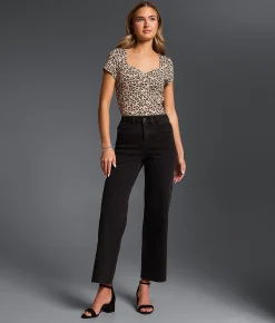 Jeans | Buckle Black Fit No. Cropped Wide Leg Stretch Jean Washed Black