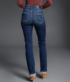 Buckle Black Fit No. 35 Straight Stretch Cuffed Jean Carrington Hot