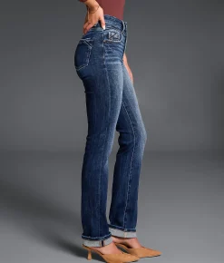 Buckle Black Fit No. 35 Straight Stretch Cuffed Jean Carrington Hot