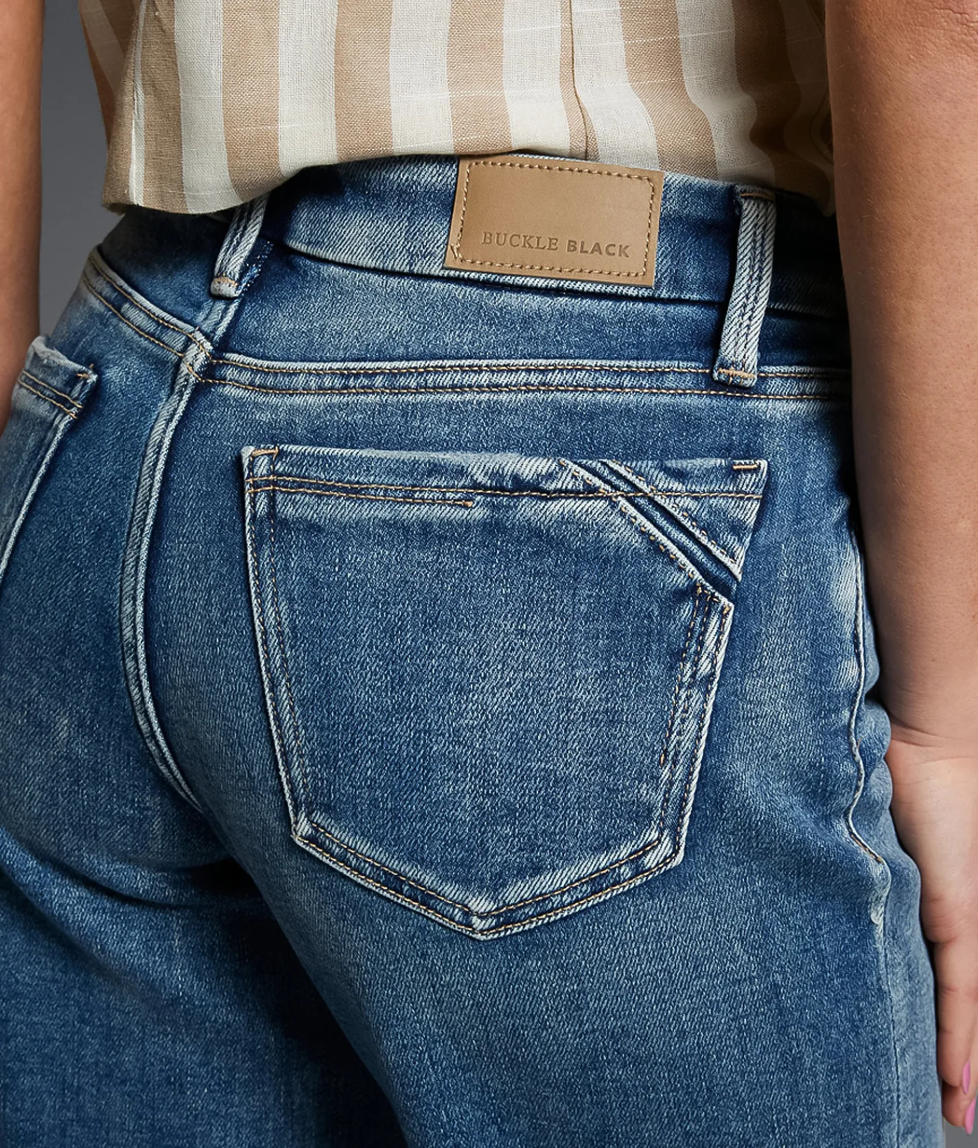 Buckle Black Fit No. 53 Wide Leg Stretch Jean Hagood Discount