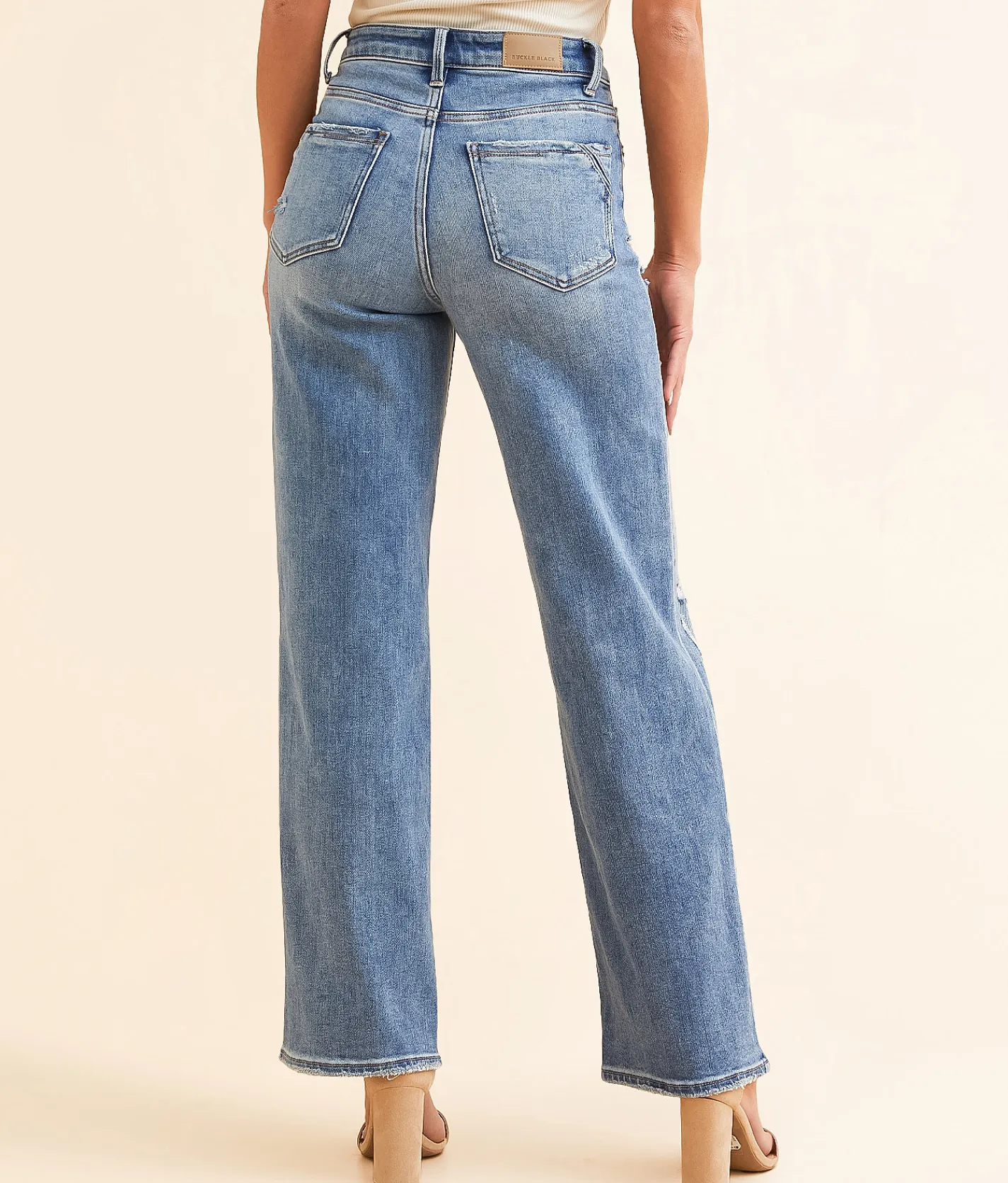 Buckle Black Fit No. 35 Wide Leg Stretch Jean Hogan New