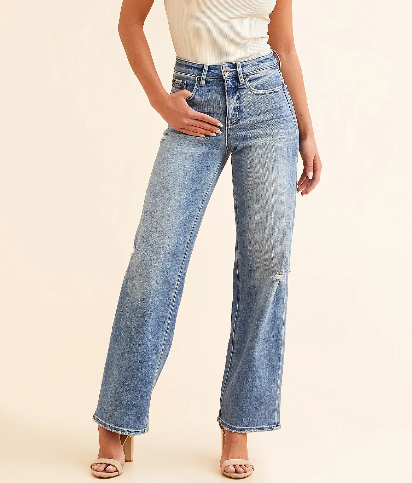 Buckle Black Fit No. 35 Wide Leg Stretch Jean Hogan New