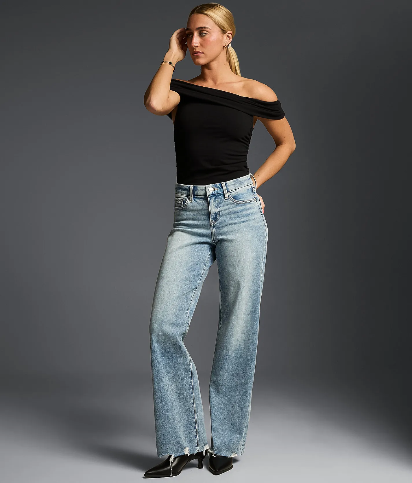 Buckle Black Fit No. 53 Wide Leg Stretch Jean Alfonso 2 Outlet