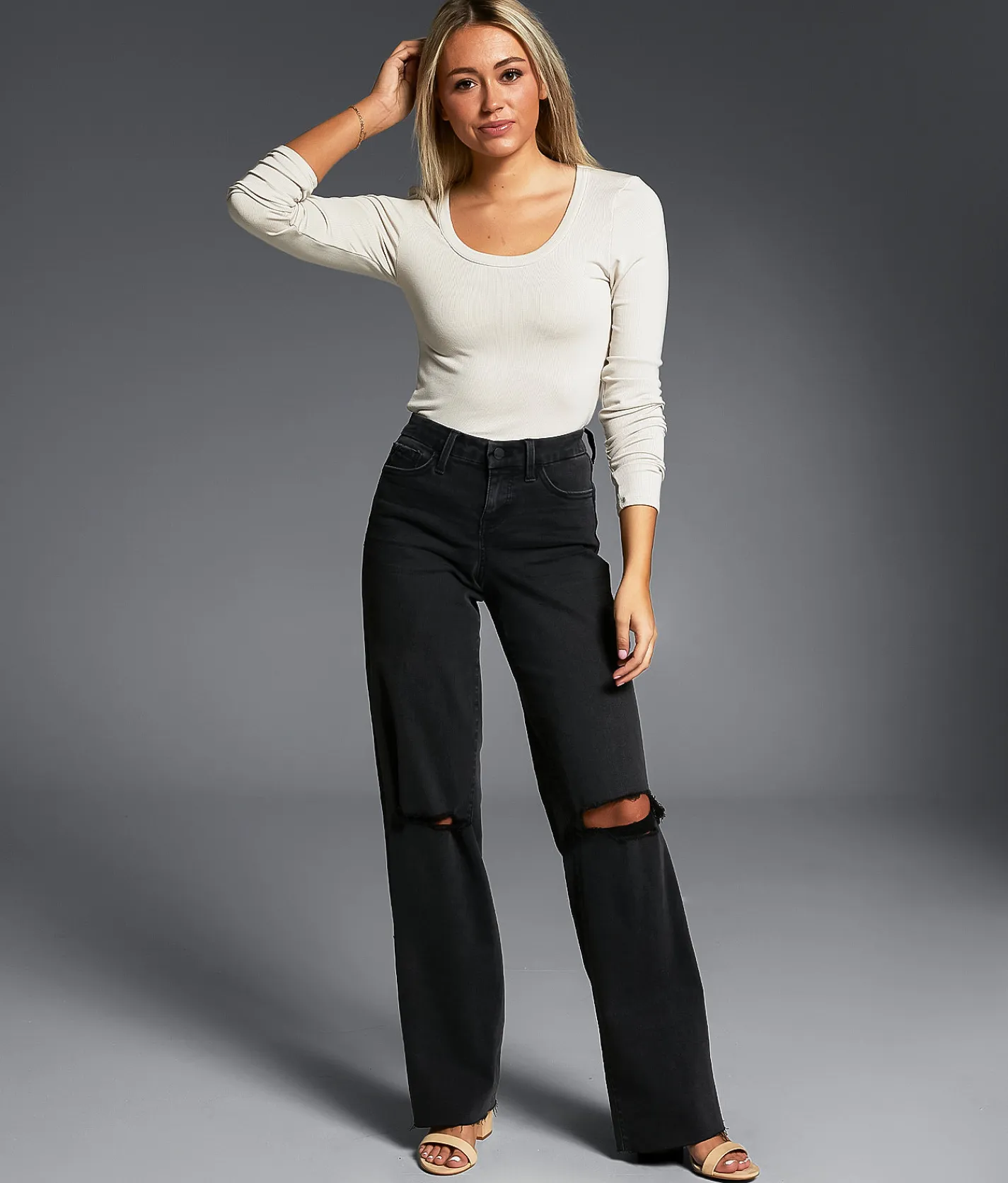 Buckle Black Fit No. 53 Wide Leg Stretch Jean Flemings New