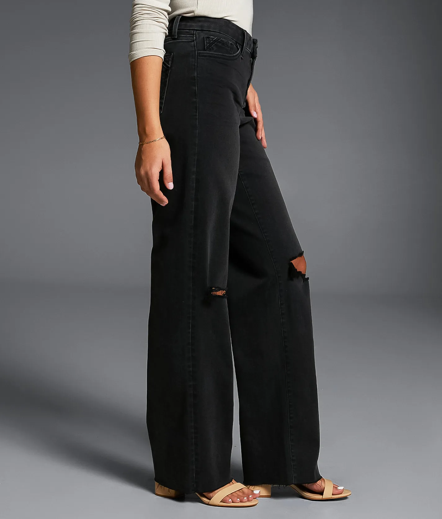 Buckle Black Fit No. 53 Wide Leg Stretch Jean Flemings New