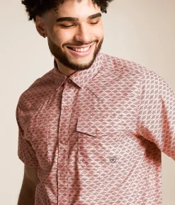 Tops | Ariat Fitted VenTEK Western Shirt Apricot Blush