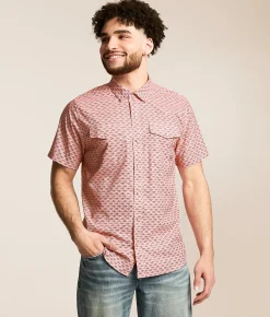 Tops | Ariat Fitted VenTEK Western Shirt Apricot Blush