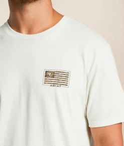 Tops|Graphic T-Shirts | Ariat Flag Patriot T-Shirt Silver Birch