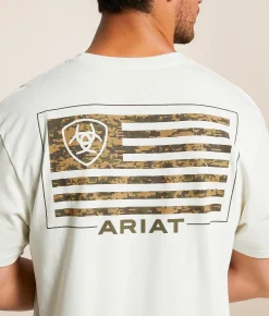 Tops|Graphic T-Shirts | Ariat Flag Patriot T-Shirt Silver Birch
