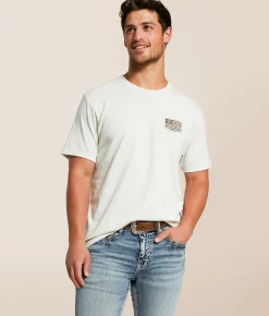 Tops|Graphic T-Shirts | Ariat Flag Patriot T-Shirt Silver Birch