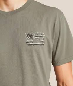 Tops|Graphic T-Shirts | Howitzer Flag Pledge T-Shirt Moon Mist