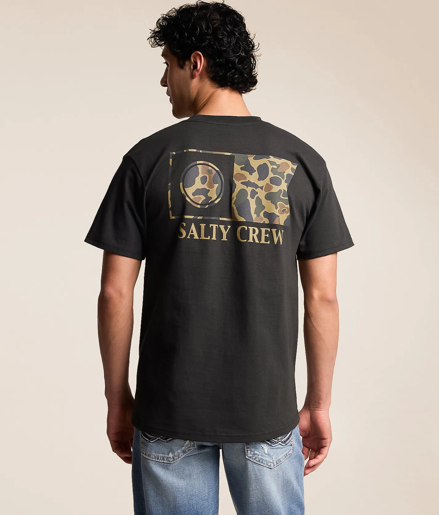 Salty Crew Flagship Sand Camo T-Shirt Vintage Black Discount