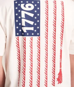 Tops|Graphic T-Shirts | Hooey 1776 Flag T-Shirt Cream