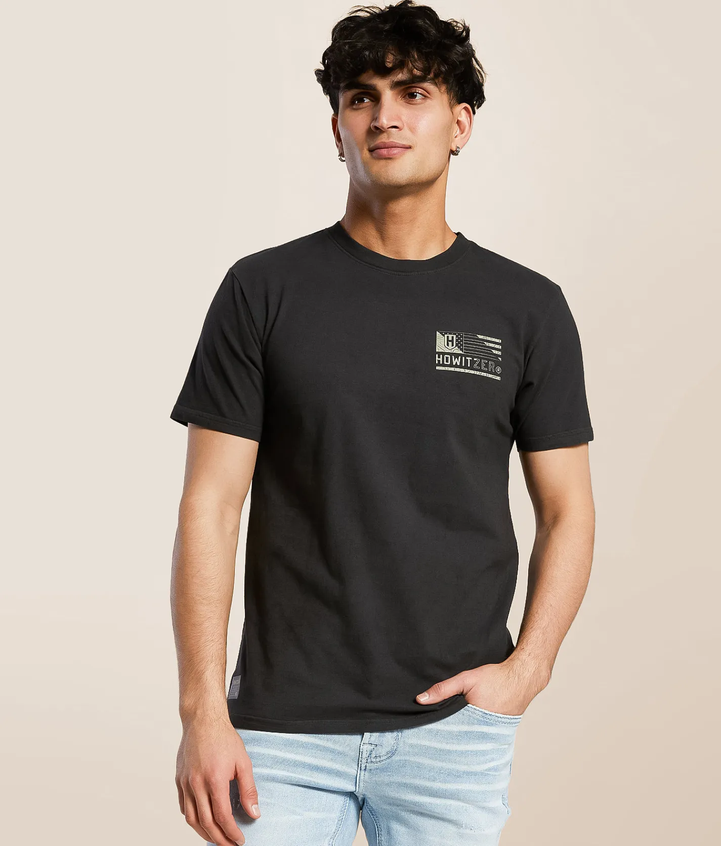 Tops|Graphic T-Shirts | Howitzer Flag T-Shirt Vintage Black